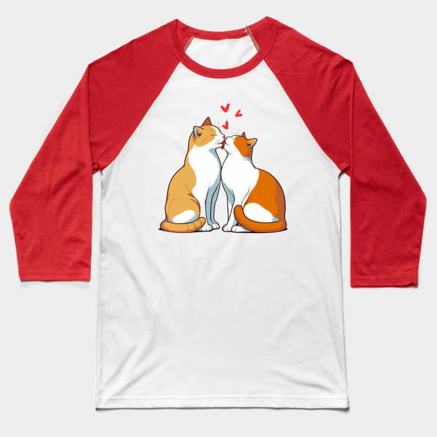 kitty kiss Baseball T-Shirt by YuYu